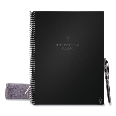 ROCKETBOOK Fusion Smart Notebook, Seven Assorted Page Formats, Black Cover, 11 x 8.5, 21 Sheets EVRF-L-RC-A-FR
